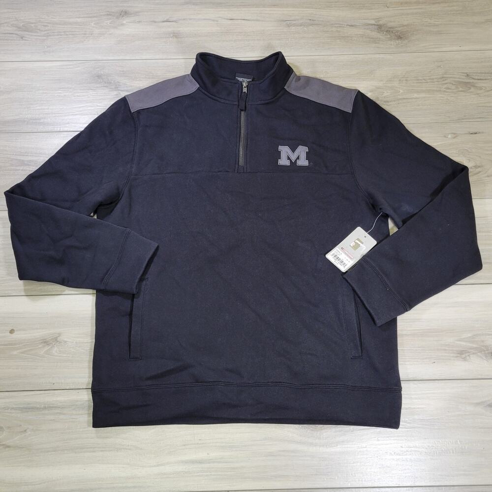 Colosseum Sweatshirt Men's Large Black Michigan State 1/2 Zip New